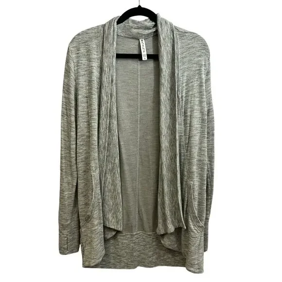 Athleta Pranayama Restore Wrap Open Cardigan Gray Small Pockets Cozy Cottage - Picture 1 of 7